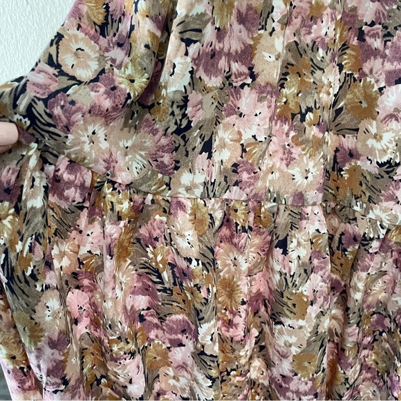 En Saison Jocelyn Floral Midi Dress Open Back Tiered Pink Size Small - Picture 5 of 10